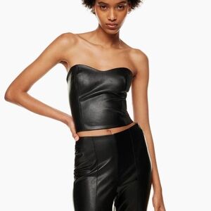 Aritzia Talula Black Strapless Crop Top